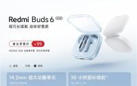 Redmi Buds 6活力版发布：仅售 99 元 30小时续航